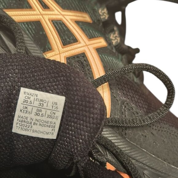 ASICS Orange & Black Kids Lace up Sneakers(Size 1.5) - Picture 6 of 9